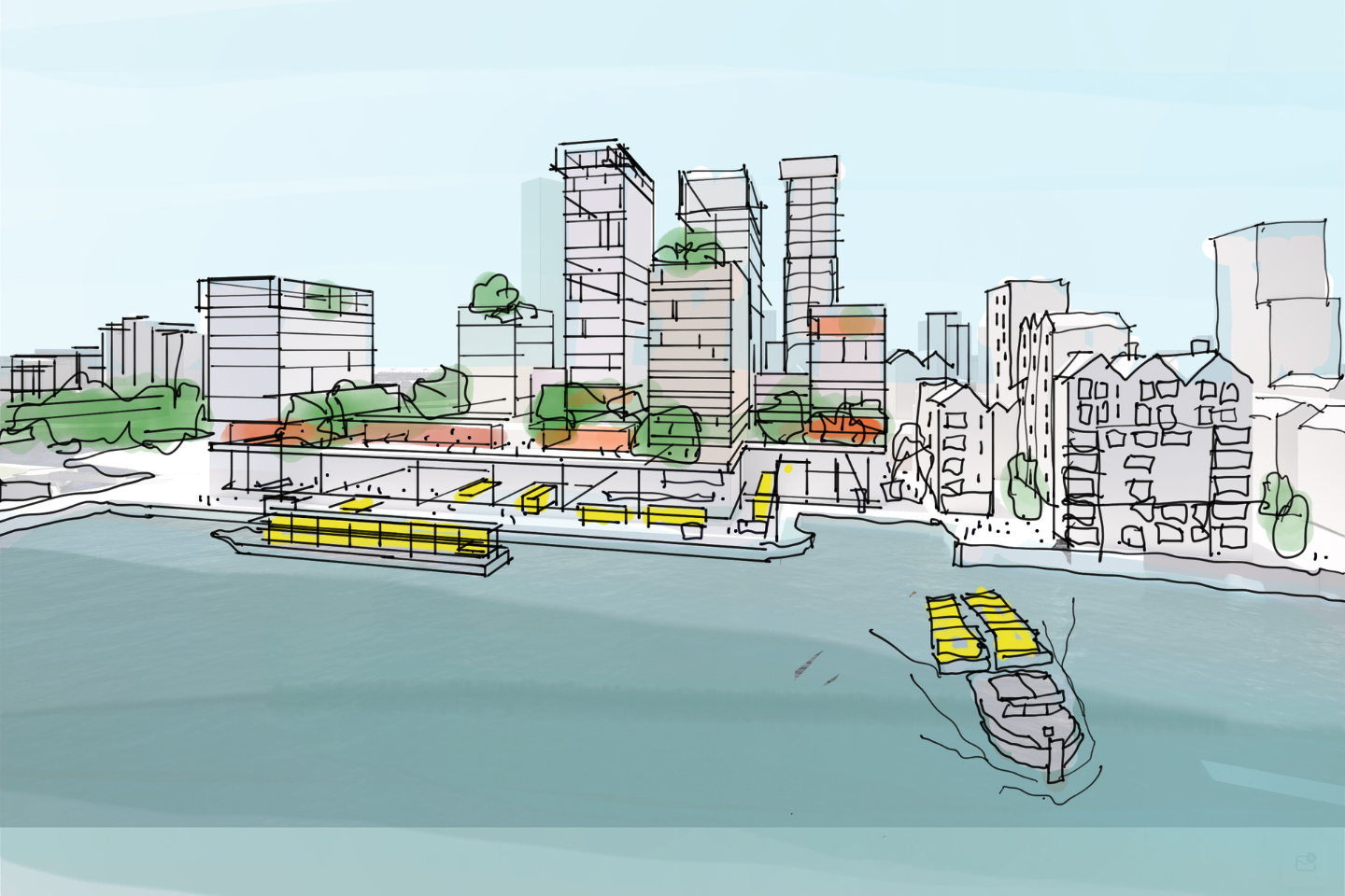 Orchard Wharf Sketch